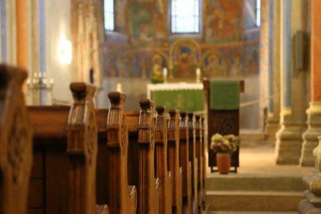 church interior pews