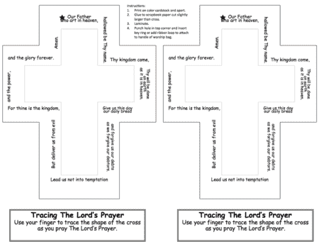 Activity for Lent: Lord's Prayer Tracing Cross