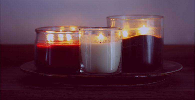 Advent Candles with a Purple Background
